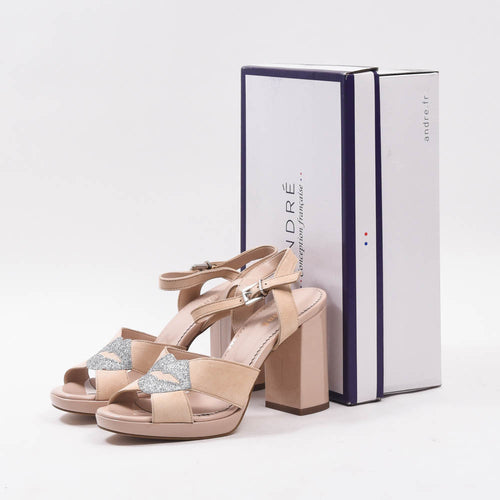 ANDRÉ SANDALES FEMME CUIR NUDE - 52314639087