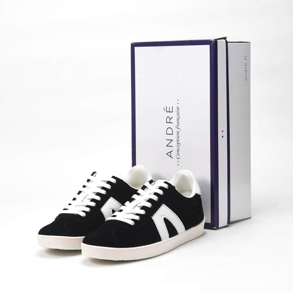ANDRÉ BASKETS FEMME SPRINTER DAIM NOIR BLANC - 52149132400