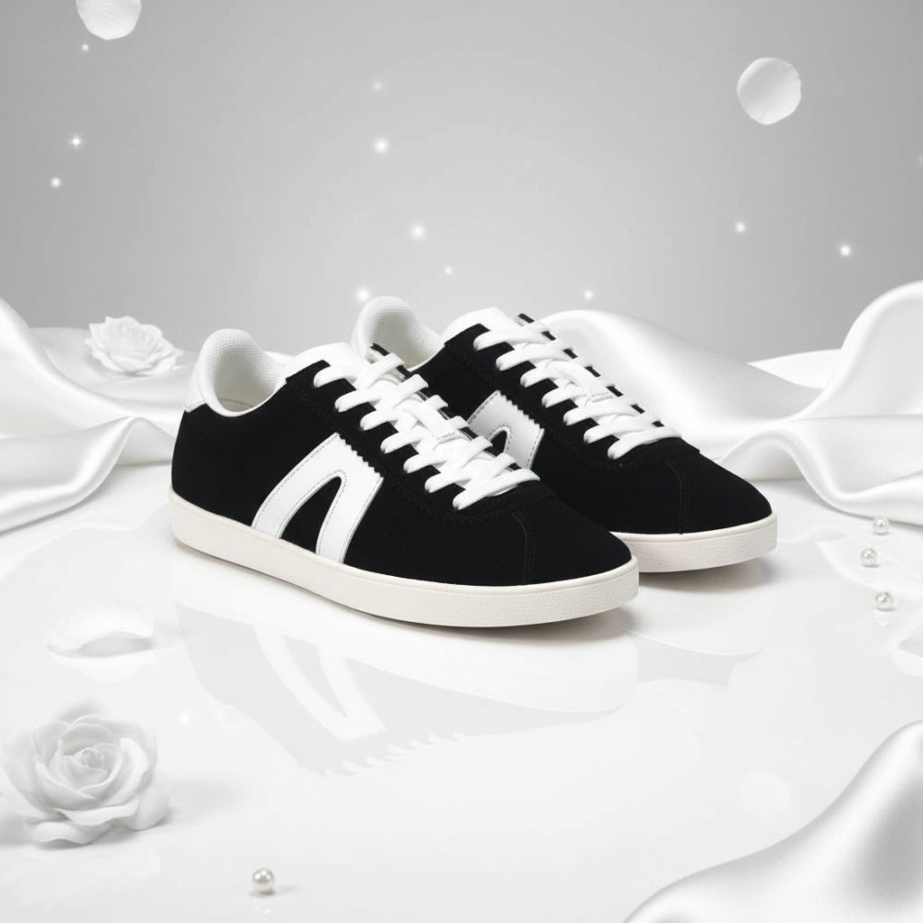 ANDRÉ BASKETS FEMME SPRINTER DAIM NOIR BLANC - 52149132400