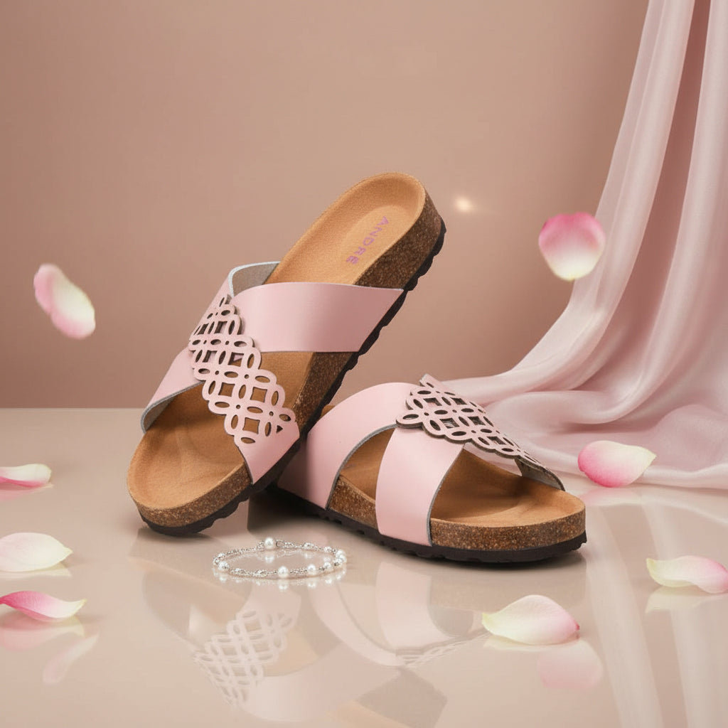ANDRÉ MULES FEMME ROULADE ROSE - 52321902435