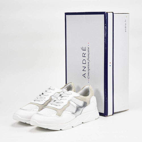ANDRÉ BASKETS FEMME HAVILAH CUIR BLANC - 52149303600