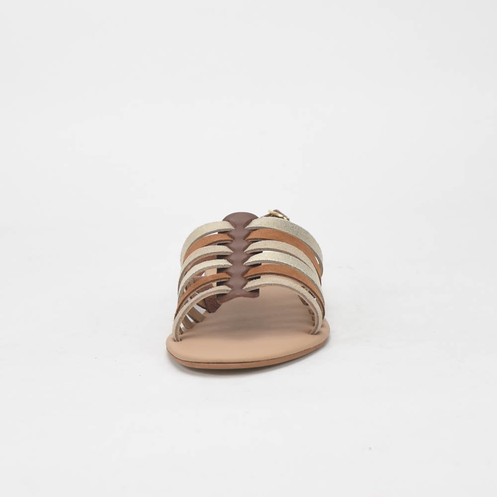 ANDRÉ SANDALES FEMME SECRETE CUIR MARRON BEIGE - 52321631404
