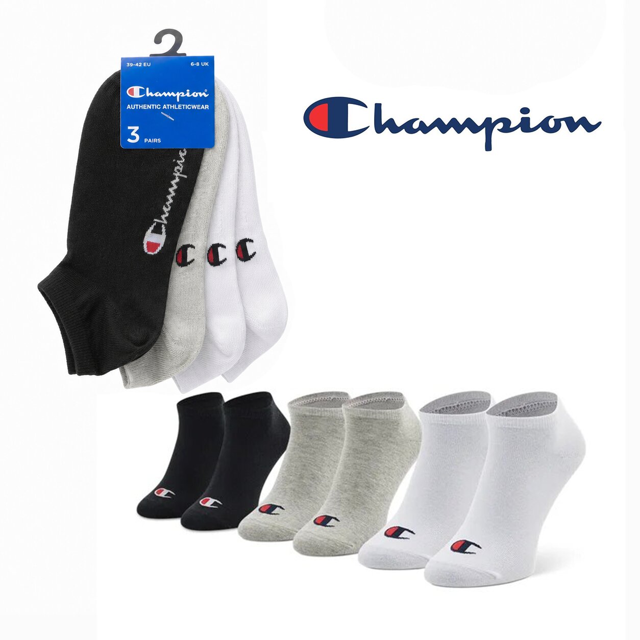 Champion 3-Pack Sneaker Socks Multicolor - U24560-EM006