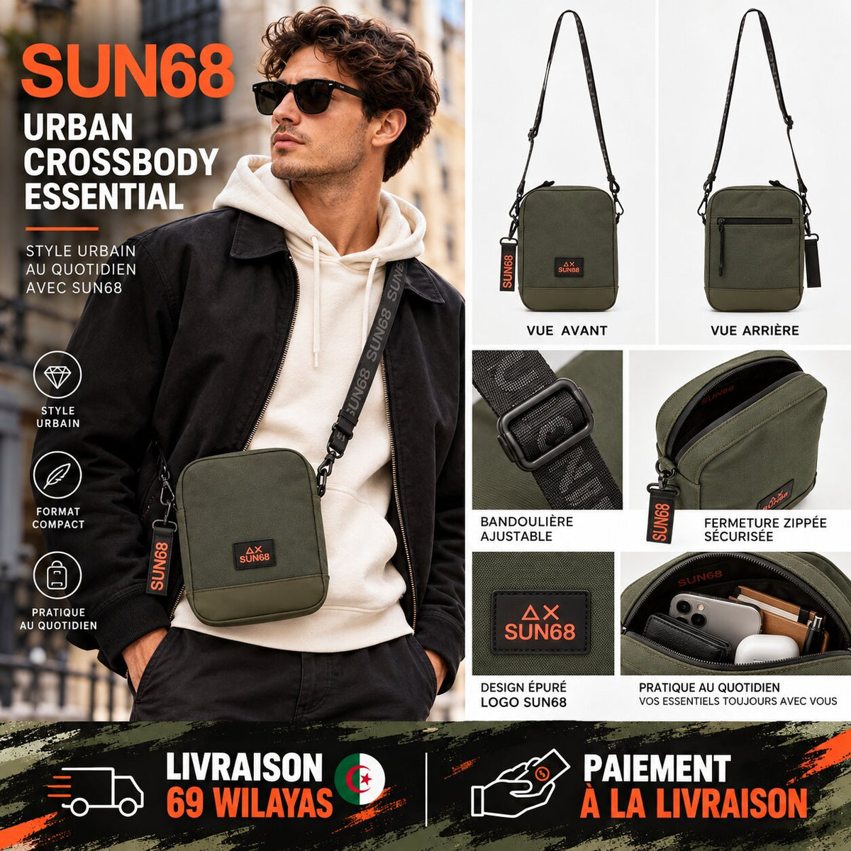 SUN68 Everyday Crossbody Bag - Y36102-74