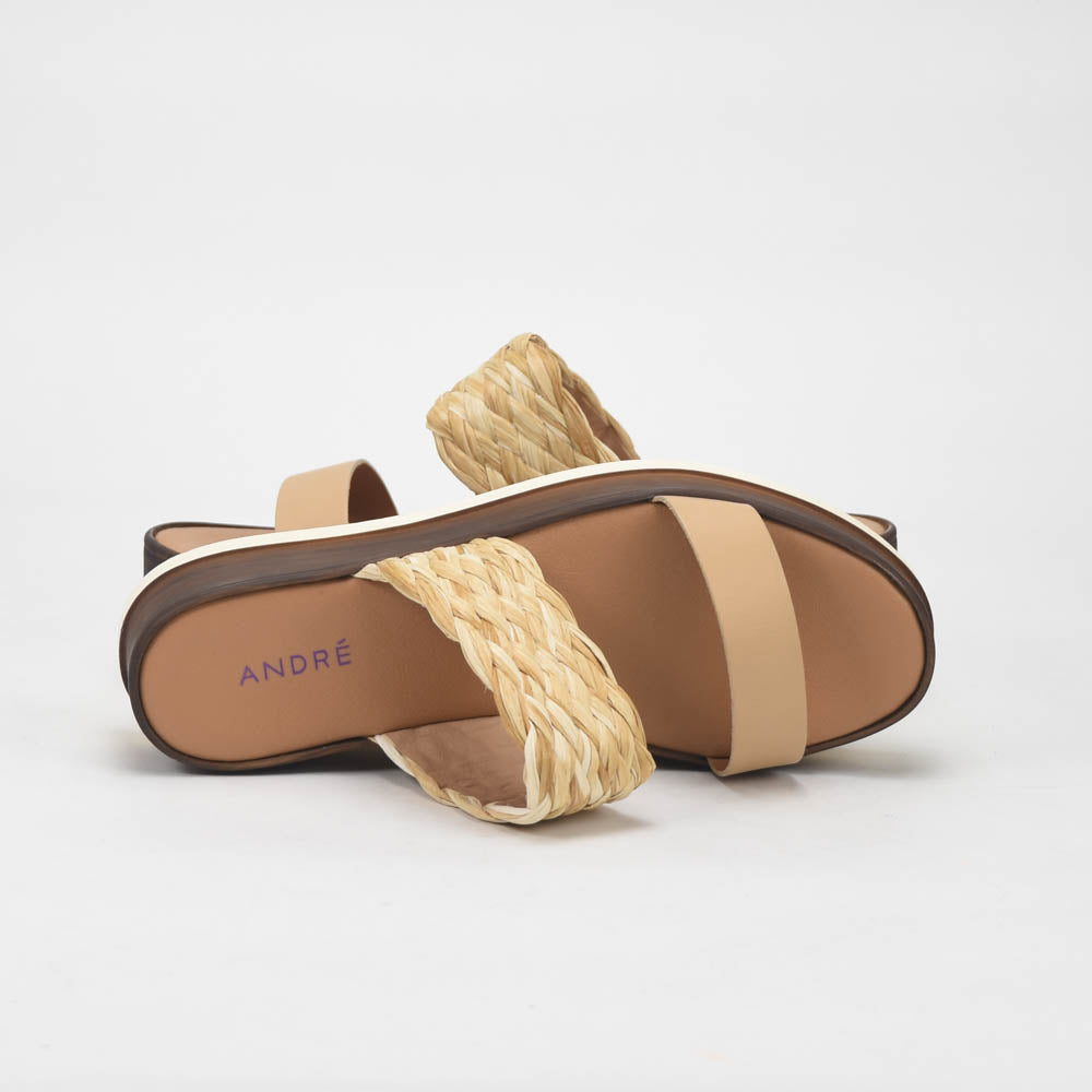 ANDRÉ SABOTS FEMME ROMARINE CUIR BEIGE - 52321686426