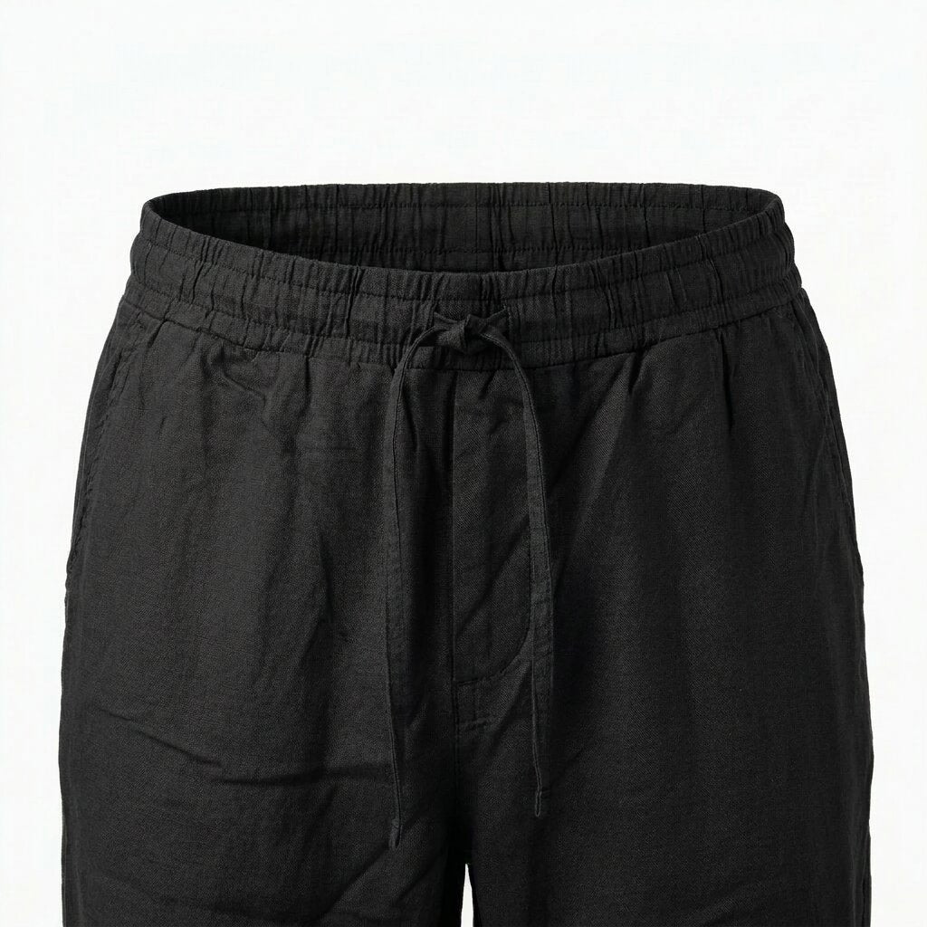Départ Homme Pantalon en Lin Black - MG191-G21-000869