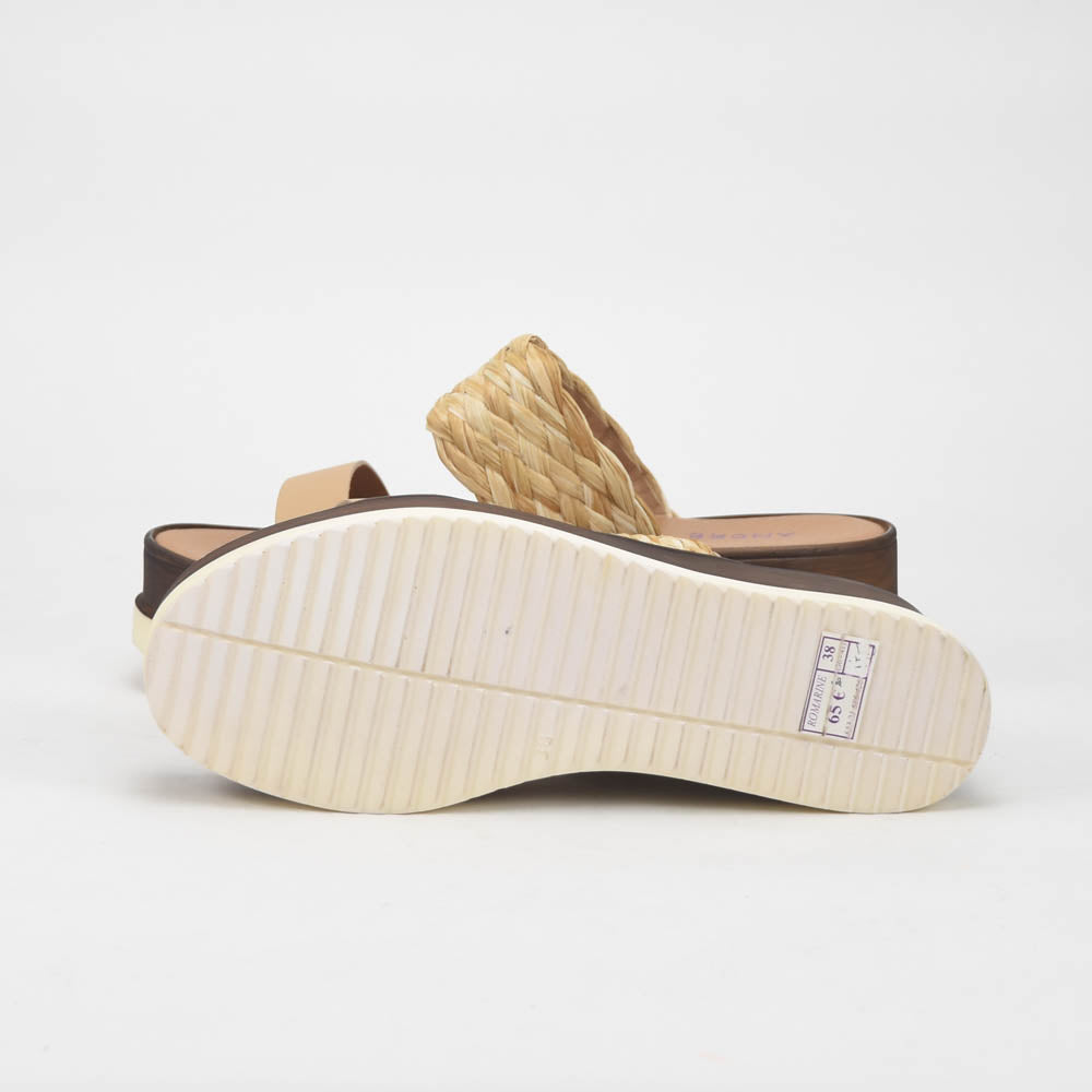 ANDRÉ SABOTS FEMME ROMARINE CUIR BEIGE - 52321686426