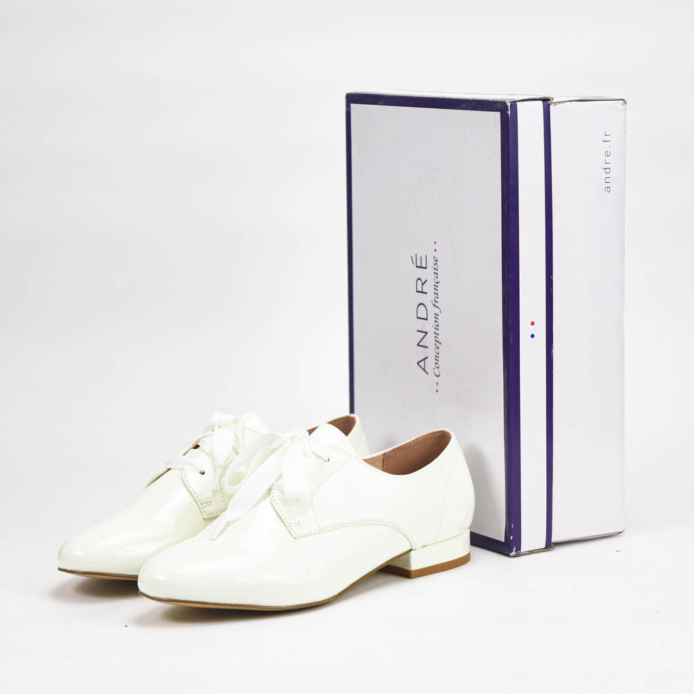 ANDRÉ DERBY FEMME ERNESTINE CUIR BLANC - 52125371610