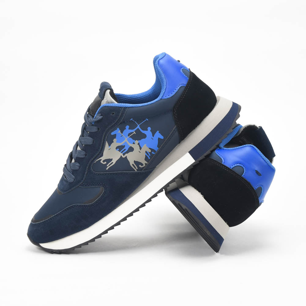 La Martina Low Sneakers Blue Leather - LFM252.041.A70.A6