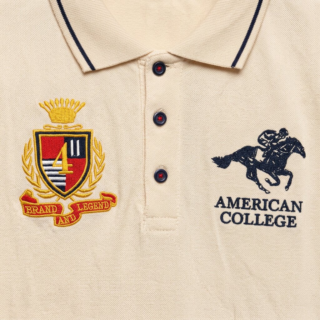 American College Polo pour Homme - PL250308C-BEIGE