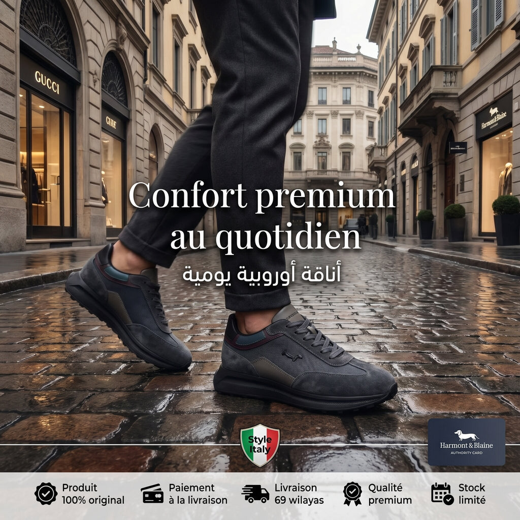 Harmont and Blaine Urban Grey Sneakers Homme - EFM252-061-A60-AD