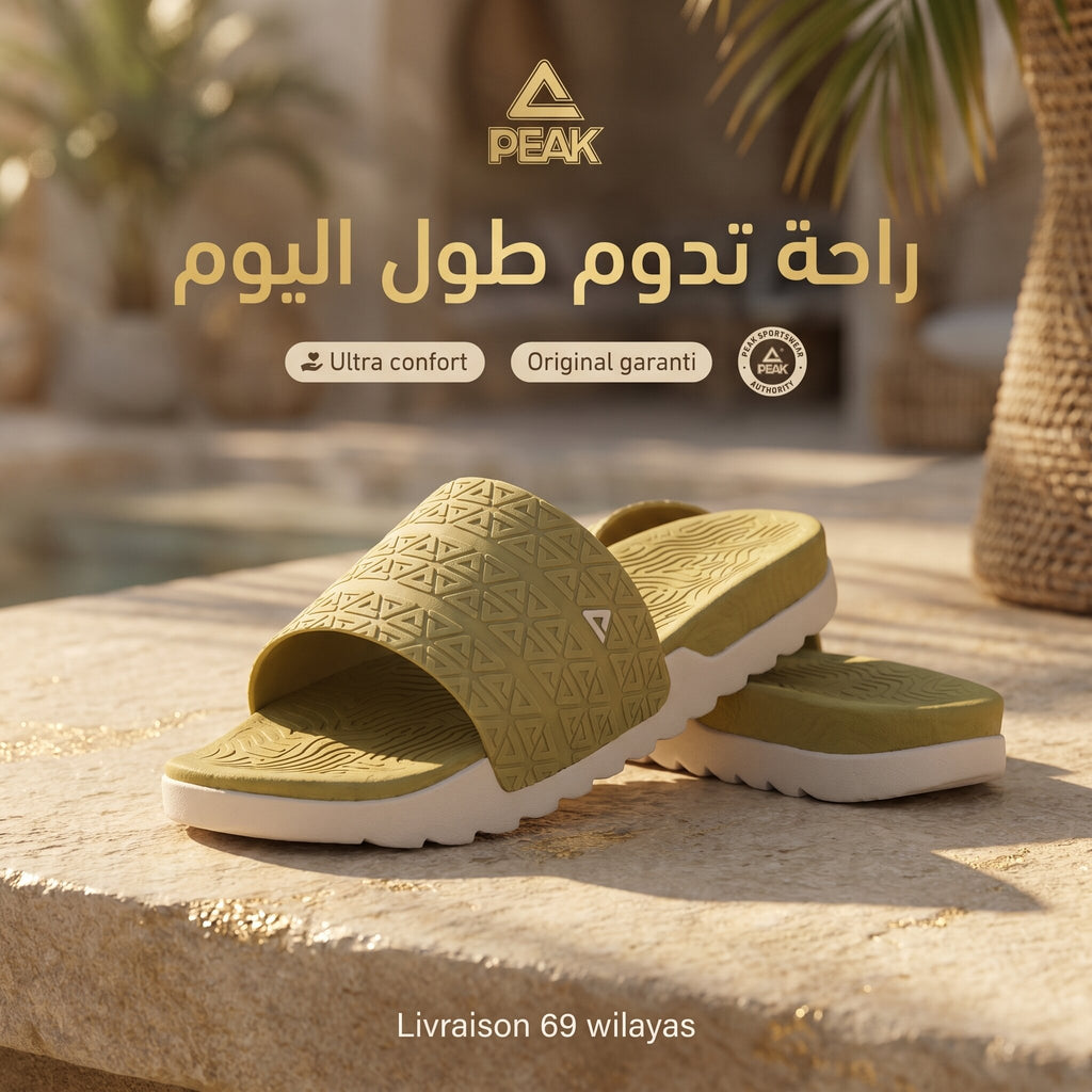 Peak Taichi Slippers Beige Black - E02767L-E170