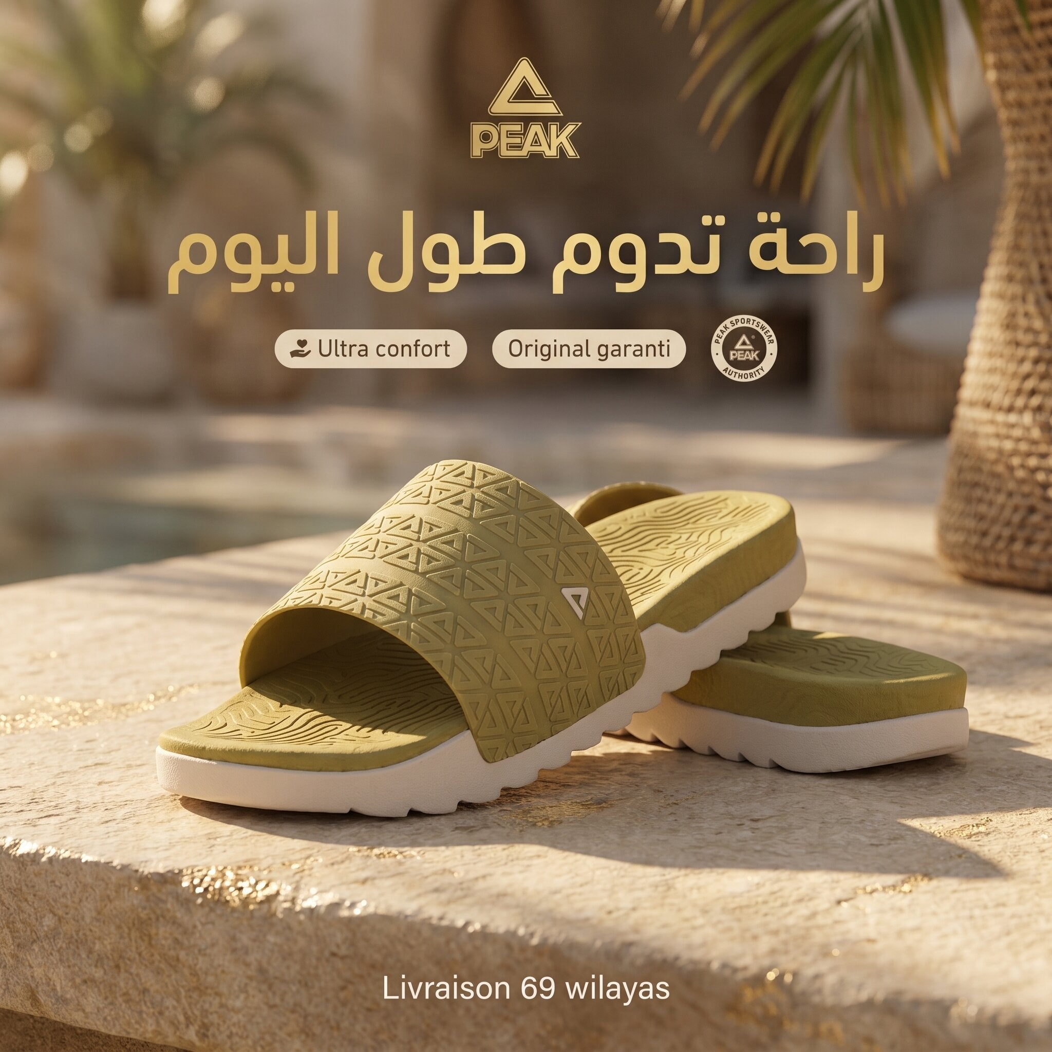 Peak Taichi Slippers Beige Black - E02767L-E170
