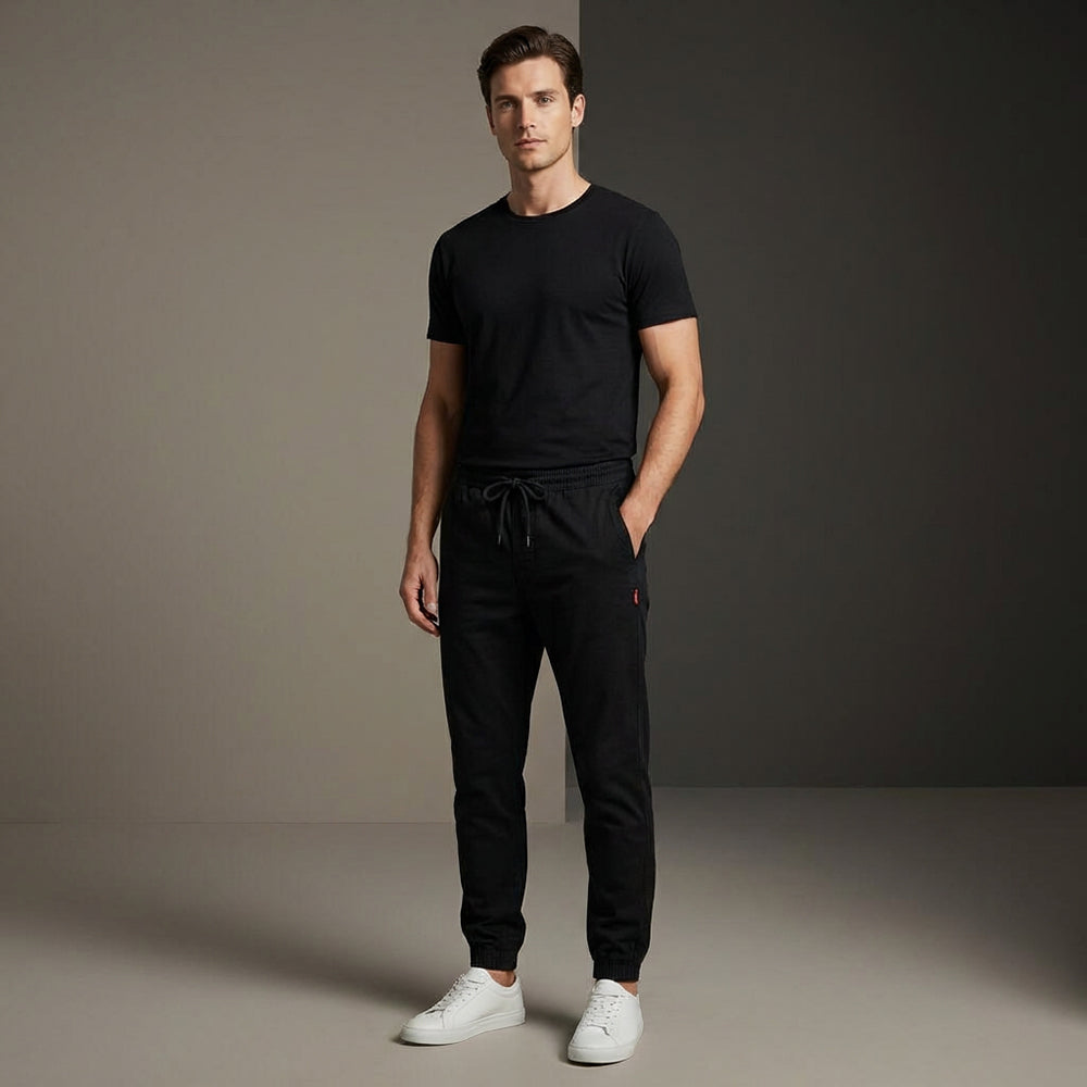 DEPART JOGGER SLIM HOMME NOIR - G21-000176-BLACK