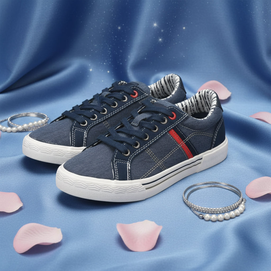 ANDRÉ BASKETS JUNIOR ALAN DENIM BLEU - 55315485667