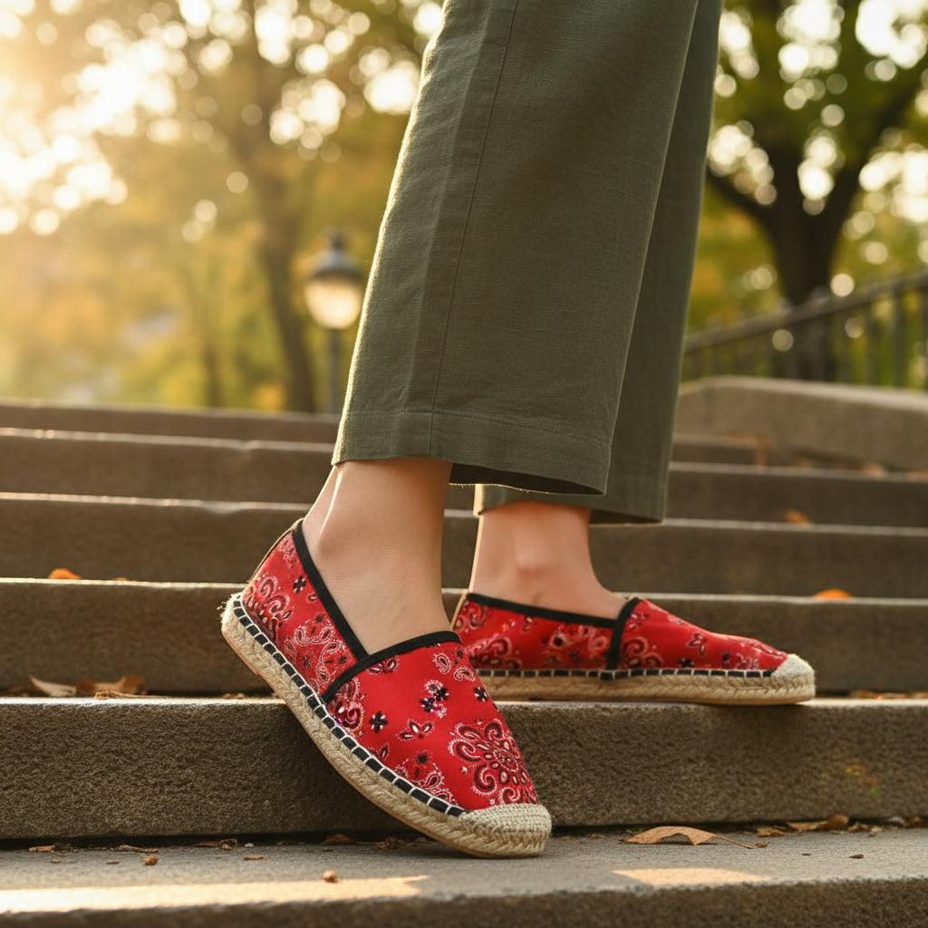 ANDRÉ ESPADRILLES FEMME HADRIANA TEXTILE ROUGE - 52357781602