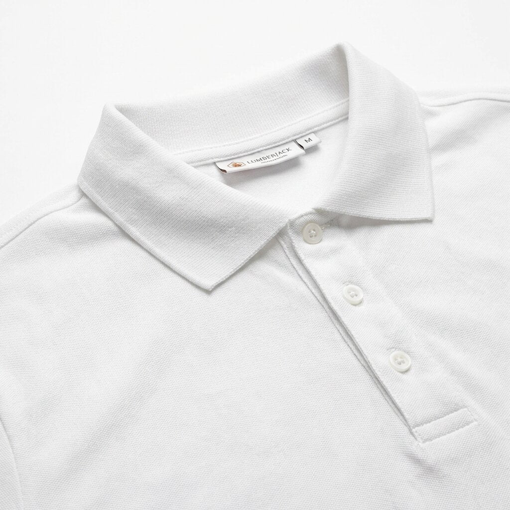LUMBERJACK MEN POLO ESSENTIALS MINI LOGO WHITE - LBJ69009-WHT