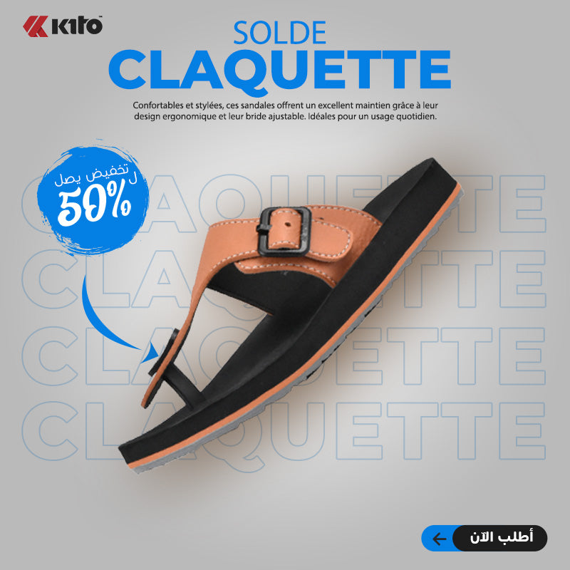 CLAQUETTE AA54M ORANGE BLACK KITO - AA54MOBLK