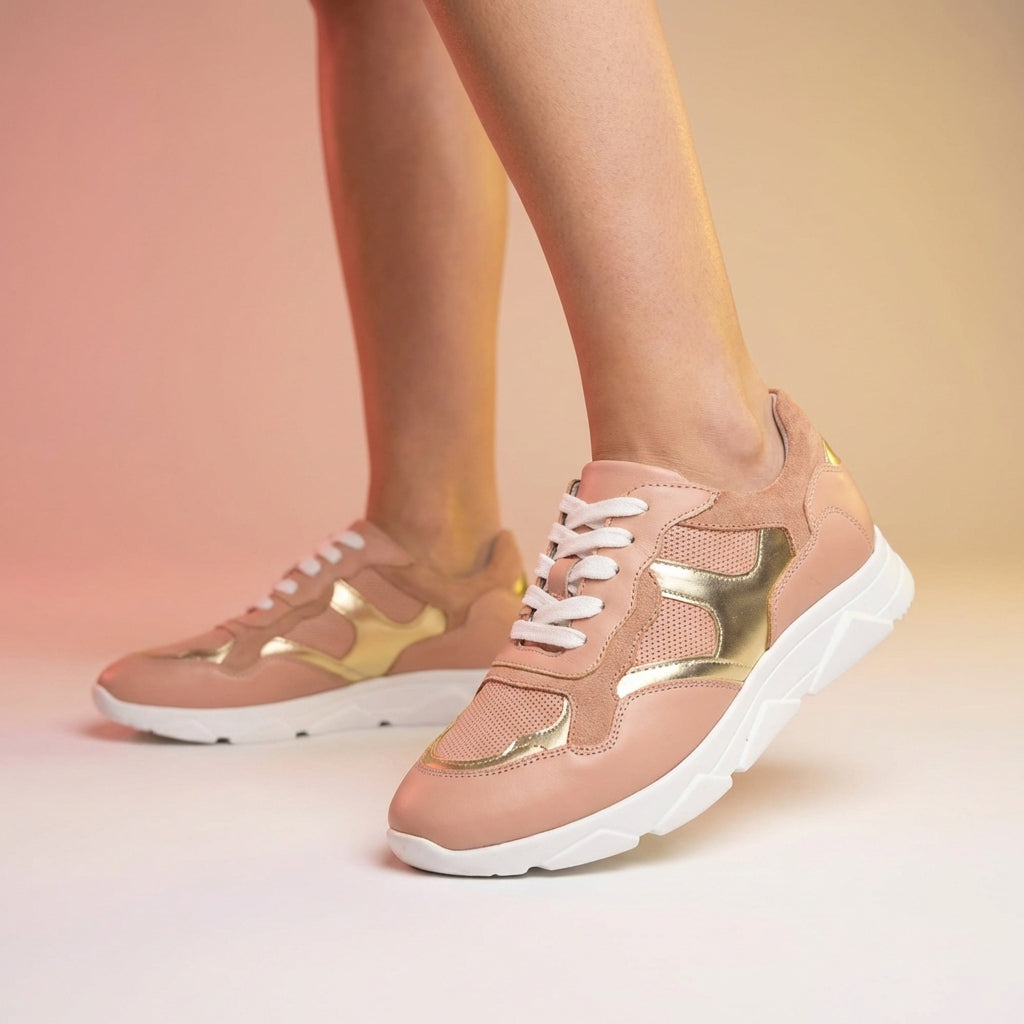 ANDRÉ BASKETS FEMME CUIR ROSE - 52149903600