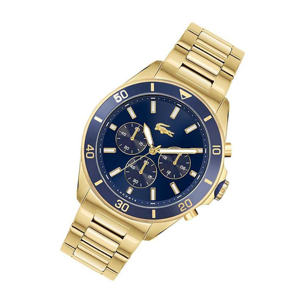 MONTRE lacoste Tiebreaker Chrono Watch - Blue With Gold Plated Bracelet - 2011151