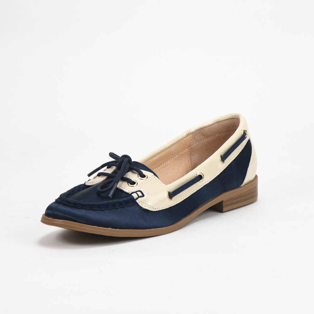 ANDRÉ MOCASSINS FEMME CUIR BLEU BEIGE - 52124482204