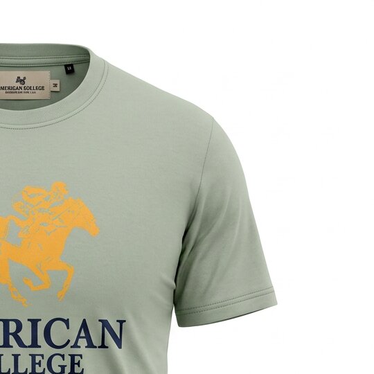 American College t-shirt pour Homme - TS260103-DK GREEN