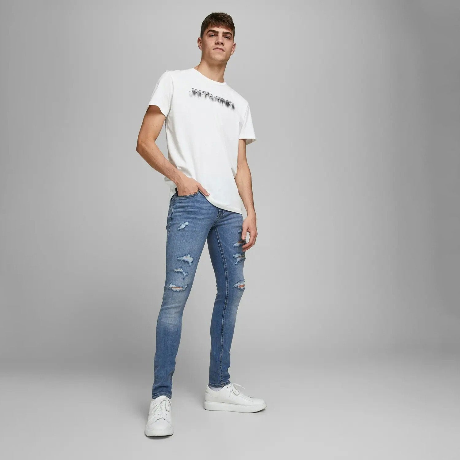 Jack & Jones Glenn Original Blue Denim Jeans - 12168958-BLUE