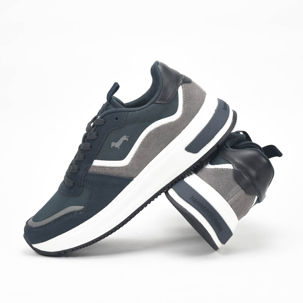 Harmont and Blaine Suede and Fabric Sneakers - EFM252.050.A60.A6