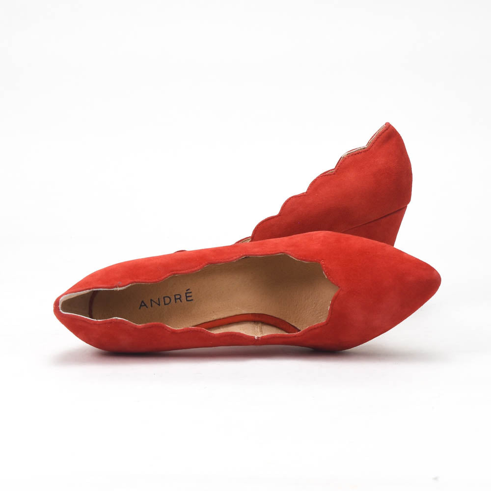 ANDRÉ ESCARPINS FEMME SAPHIR DAIM ORANGE - 52134738408