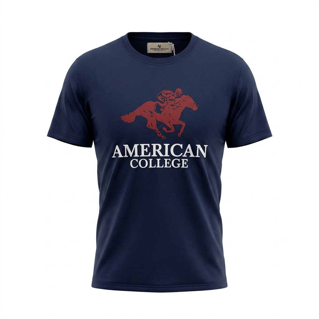 American College t-shirt pour Homme - TS260103-NAVY/BORD