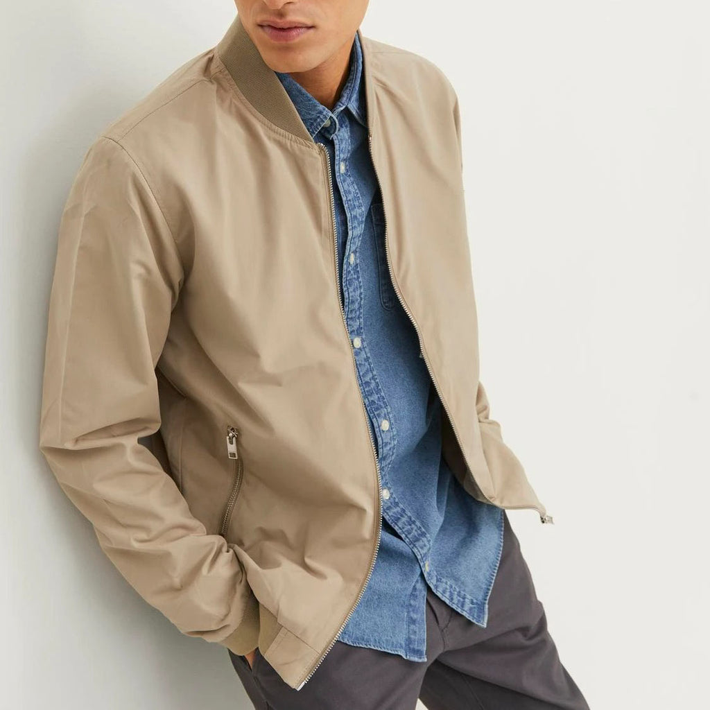JACK & JONES BOMBER JOMER BOMBER BEIGE - 12165203/SWX-MHI-2022 BEIGE