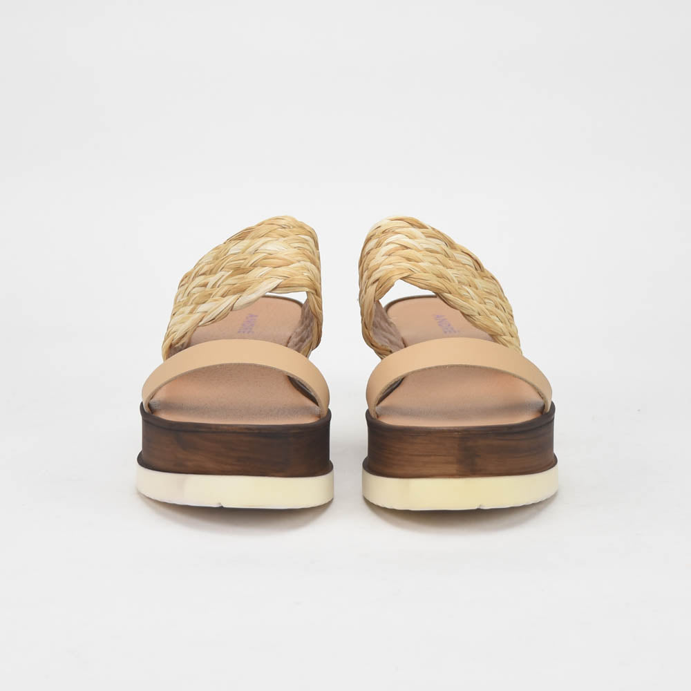 ANDRÉ SABOTS FEMME ROMARINE CUIR BEIGE - 52321686426