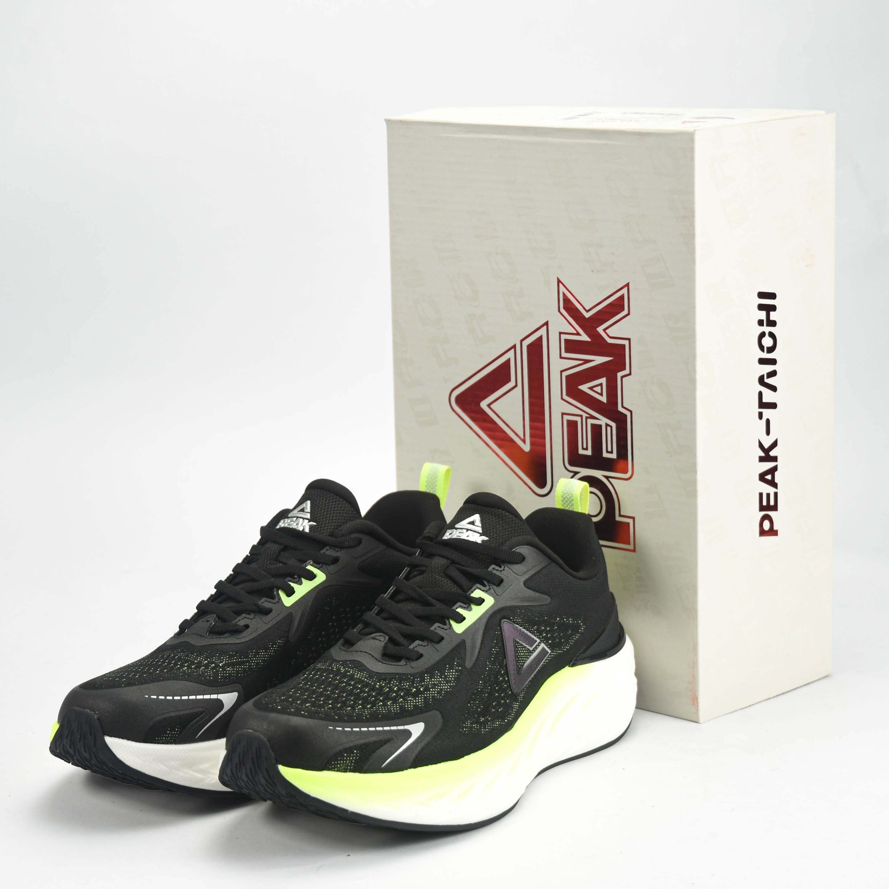 Peak Taichi Running Shoes Black/Fluorescent Green - EXT53607H-2055