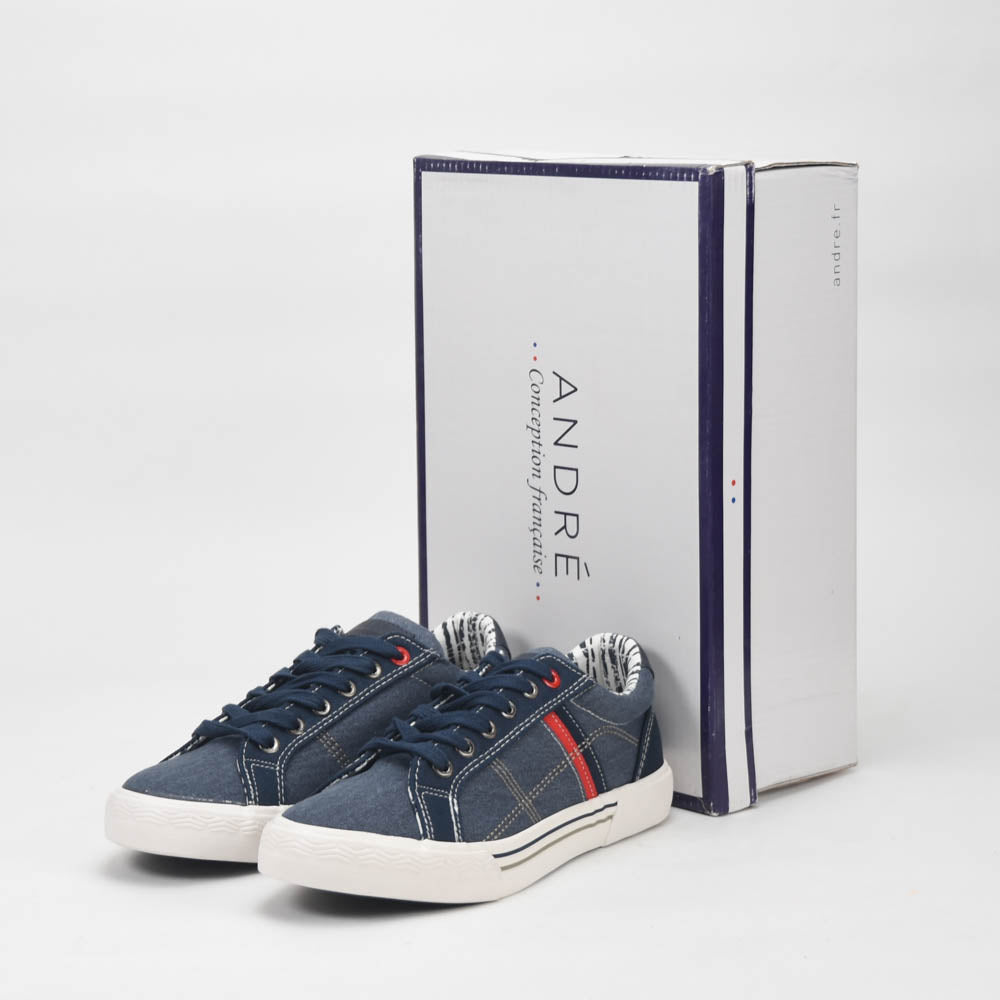 ANDRÉ BASKETS JUNIOR ALAN DENIM BLEU - 55315485667