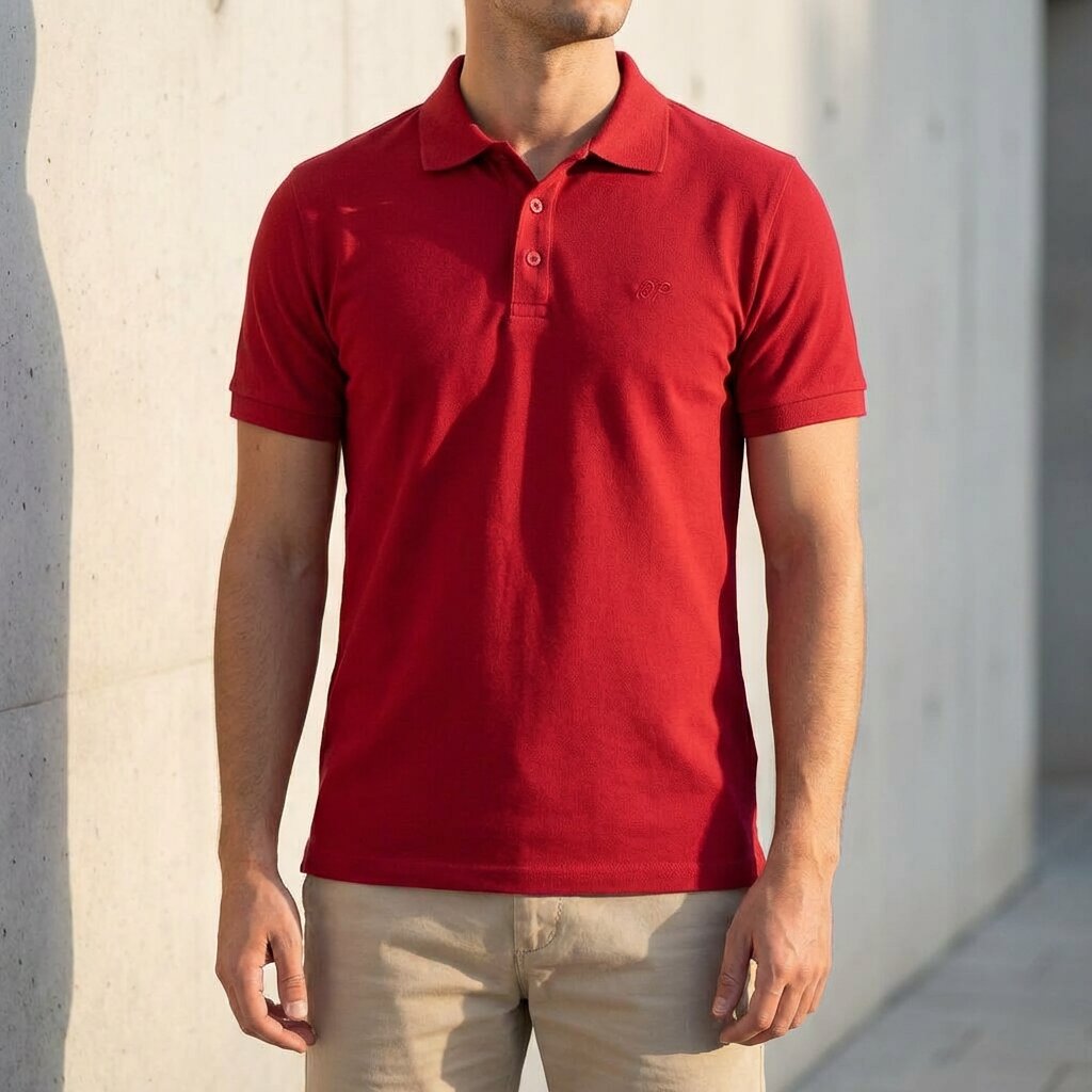 DEPART POLO SHIRT HOMME REGULAR ROUGE 100% COTON - G23-001697-RED