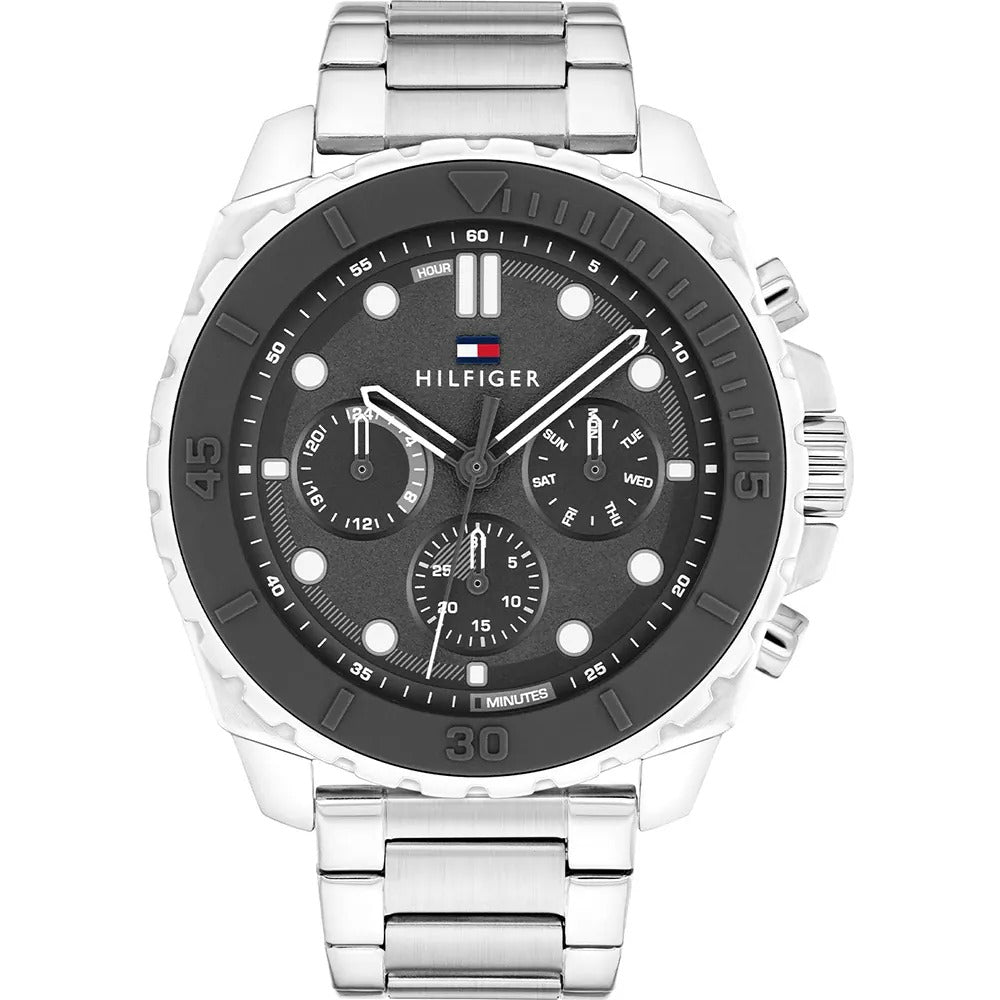 Montre Tommy Hilfiger Morgan Grey Silicone Bezel Chain-Link - 1710689