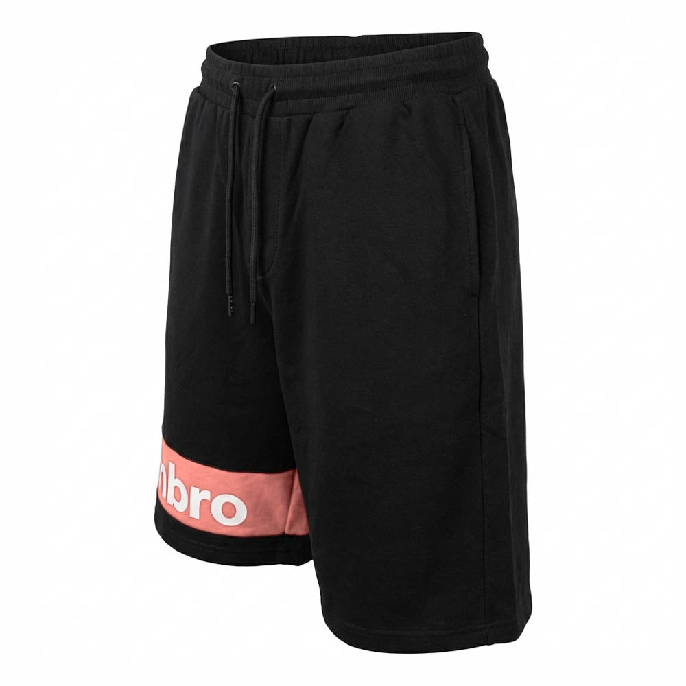 UMBRO SHORT LIFESTYLE HOMME COTON NOIR SAUMON - UAA241M110-01X