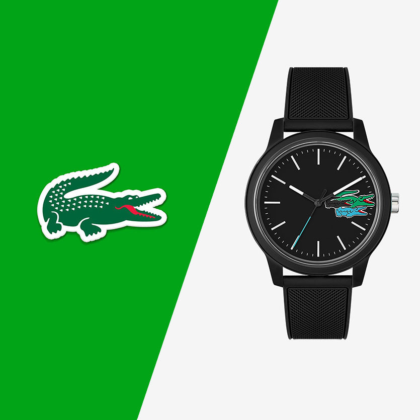 Montre Lacoste.12.12 Holiday à 3 aiguilles - Modèle noir avec bracelet en silicone - 2011134