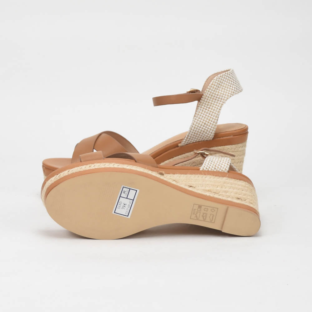 ANDRÉ SANDALES FEMME SAND CUIR MARRON BEIGE - 52357609402