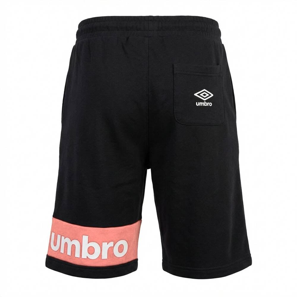 UMBRO SHORT LIFESTYLE HOMME COTON NOIR SAUMON - UAA241M110-01X