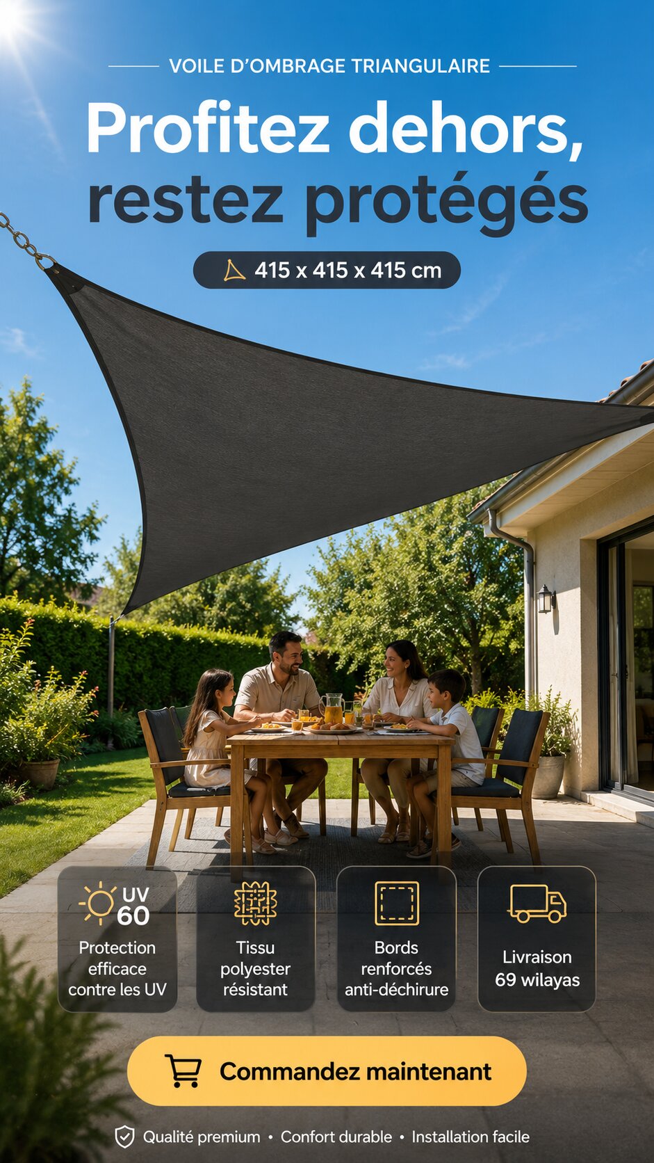 Livarno Home Triangle Sun Shade Sail - HG03610A