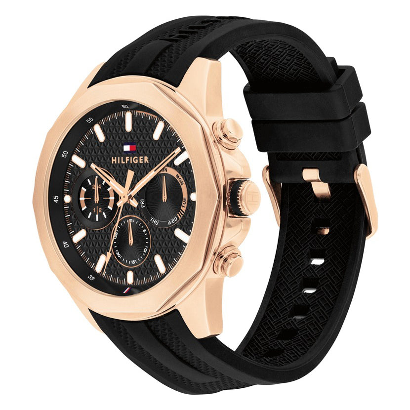 Tommy Hilfiger Lars Rose Gold-Plated Silicone Strap - 1710650