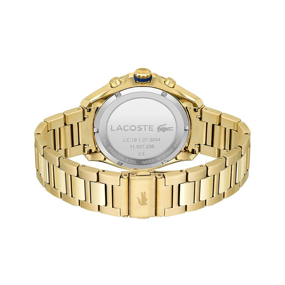 MONTRE lacoste Tiebreaker Chrono Watch - Blue With Gold Plated Bracelet - 2011151