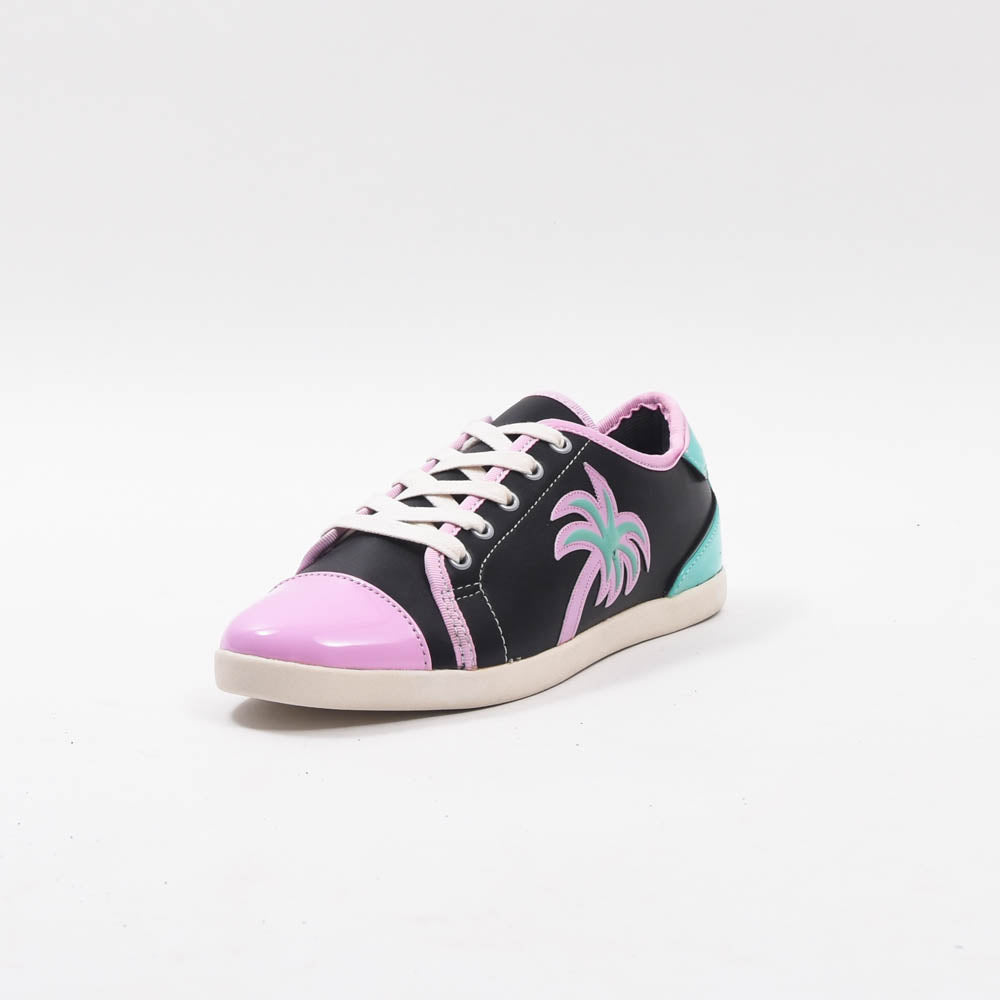 ANDRÉ BASKETS FEMME LIMONADE CUIR NOIR VIOLET - 52149171007