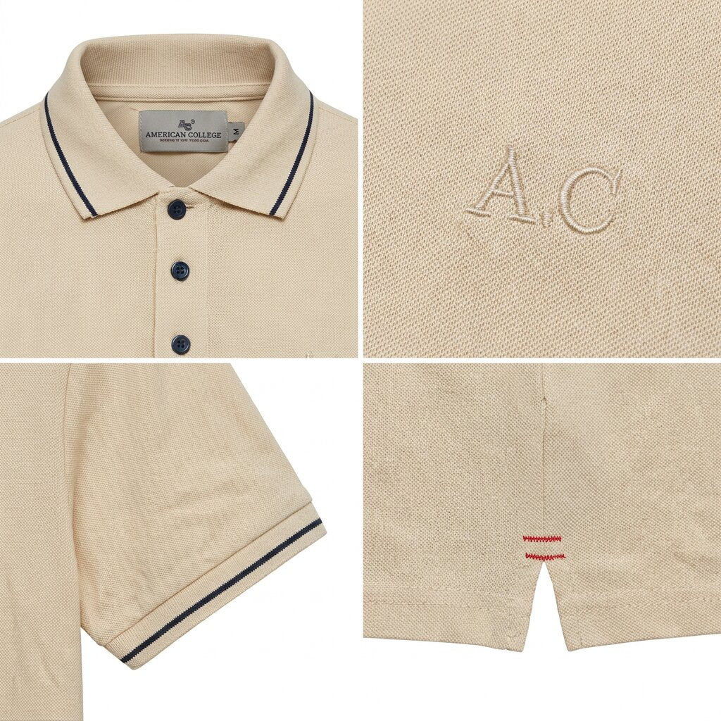American College t-shirt pour Homme - AC542-BEIGE