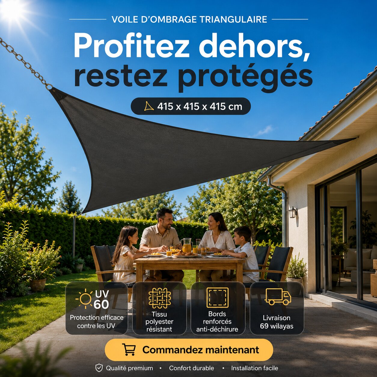 Livarno Home Triangle Sun Shade Sail - HG03610A