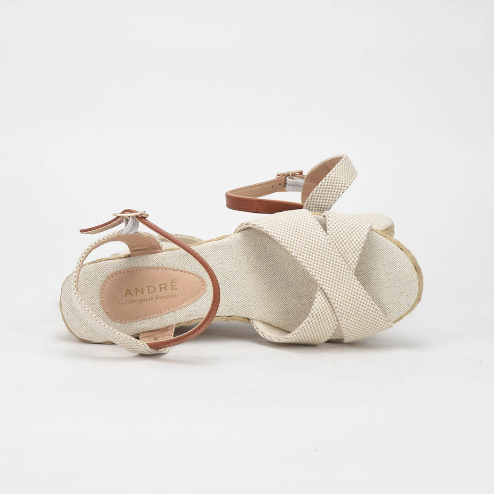 ANDRÉ SANDALES FEMME PAULETTA TEXTILE BEIGE - 52314688600