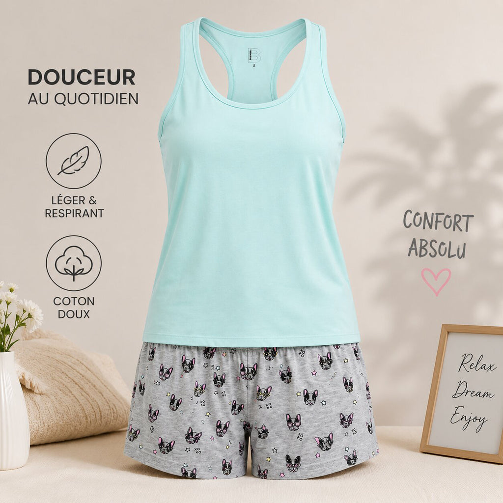 Pyjama d\'Été Femme - P-BOULEVARD-VERT02