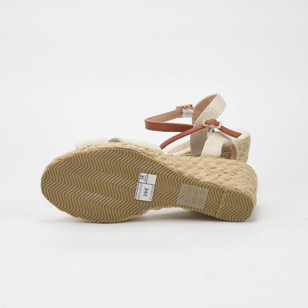 ANDRÉ SANDALES FEMME PAULETTA TEXTILE BEIGE - 52314688600