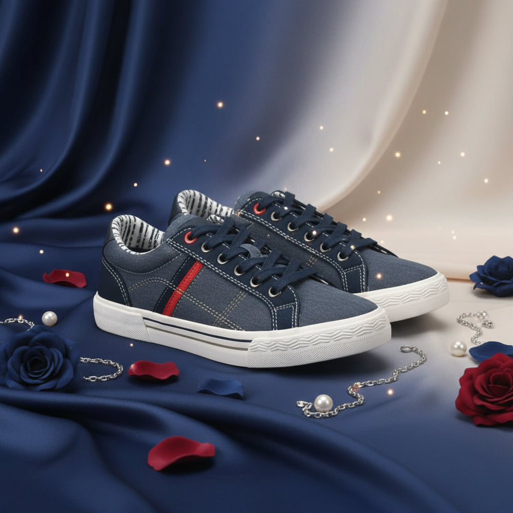 ANDRÉ BASKETS JUNIOR ALAN DENIM BLEU - 55315485667